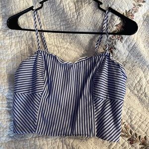 Forever 21 cropped pinstripe top